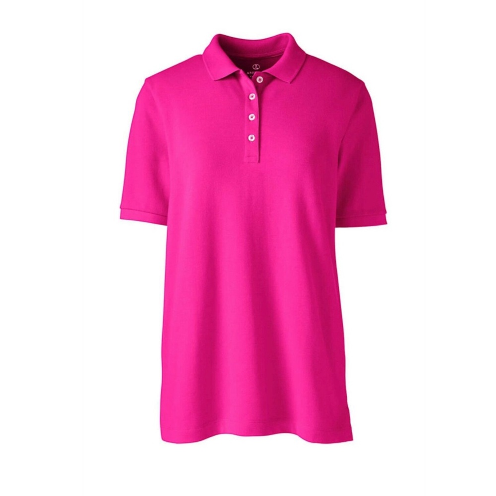 Lands’ End School Uniform Women's Plus Size Banded Short Sleeve Mesh Polo